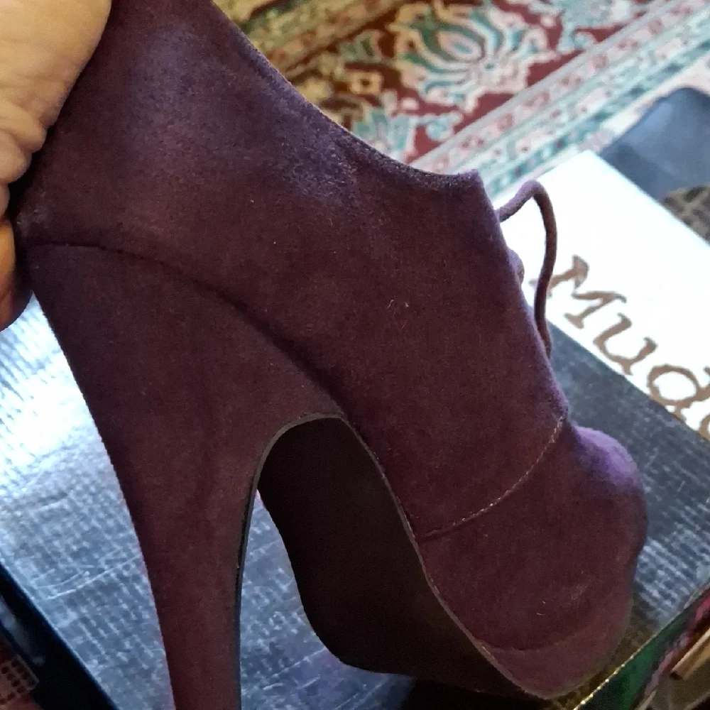 JustFab Purple Lace-Up Heels
